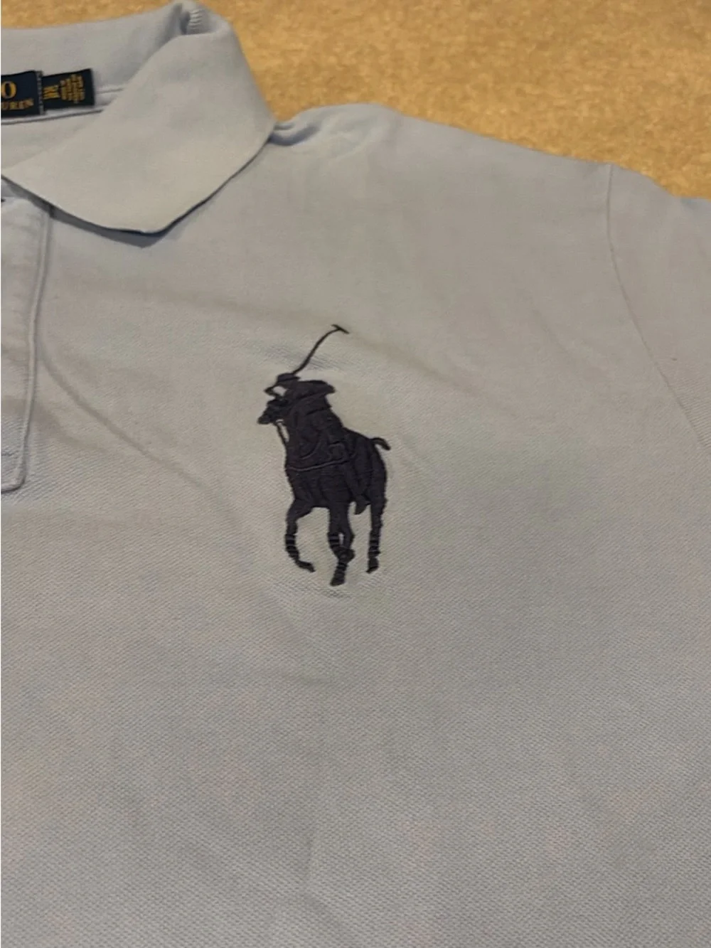 Polo Ralph Lauren Light Blue Polo with Navy Pony sz 2XLT mint condition